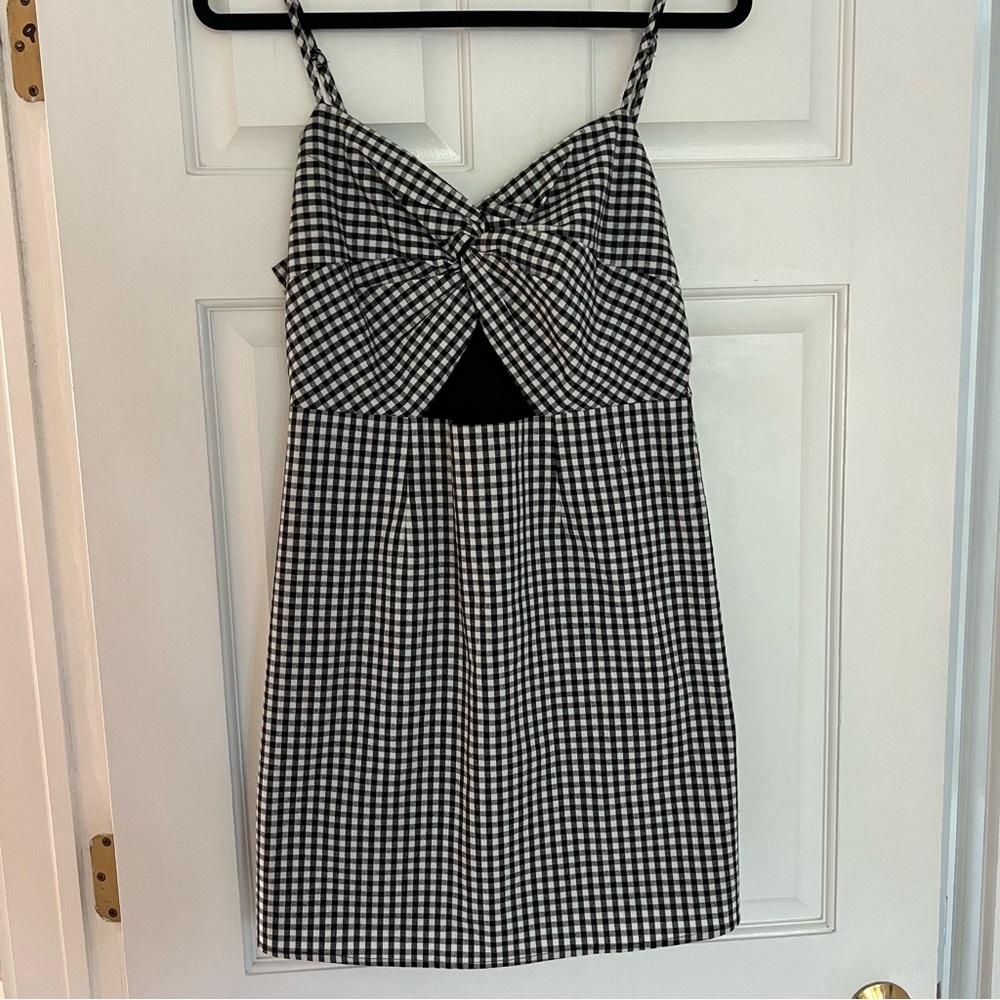 Superdown Black and White Checkered Mini Dress